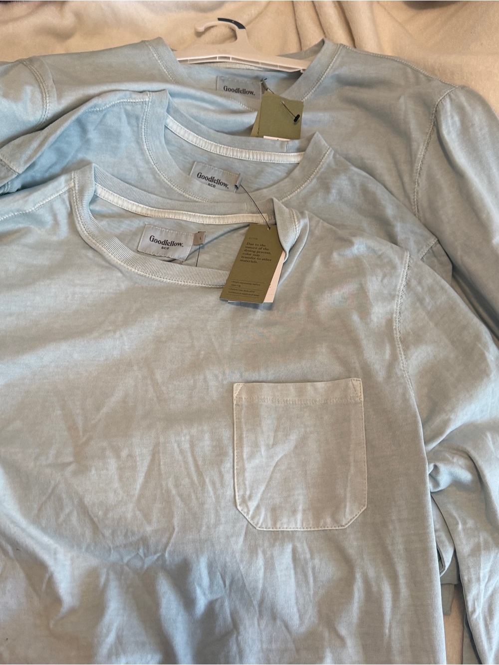 2 shirts ! Goodfellow & Co Pale Blue Crewneck Tee Pack